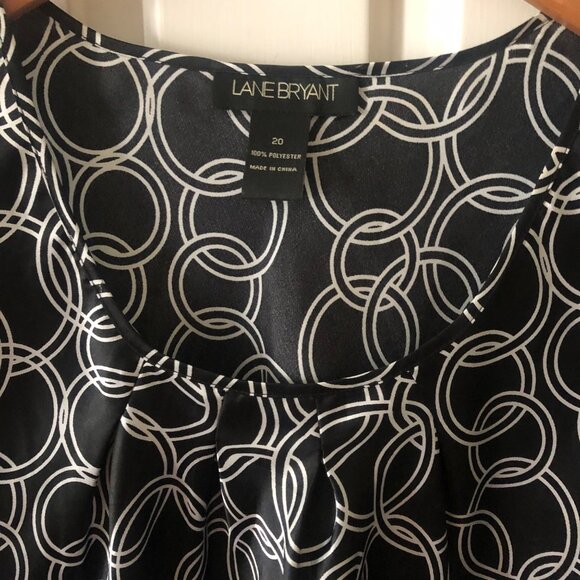 Lane Bryant Sleeveless Blouse with Black and White Circle Pattern Size 20 - Picture 4 of 6